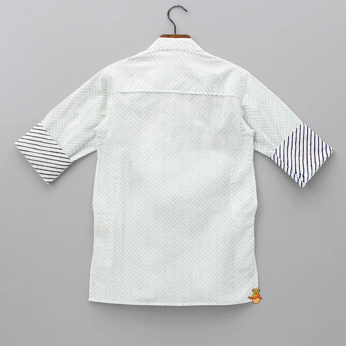 Hand Block Printed Green Kurta