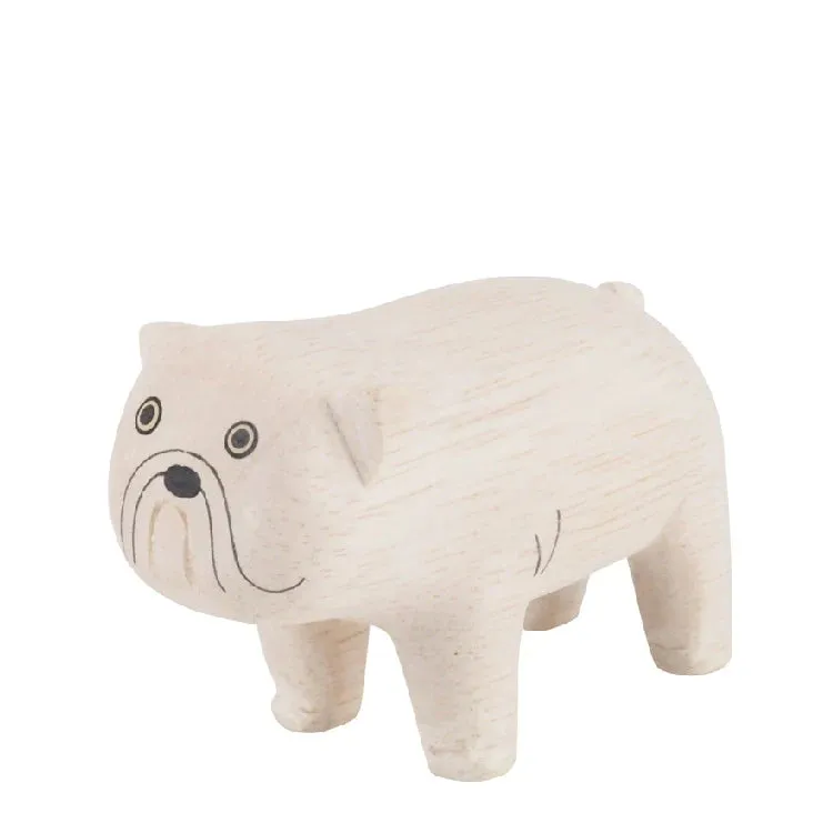 Handmade Tiny Wooden Bulldog