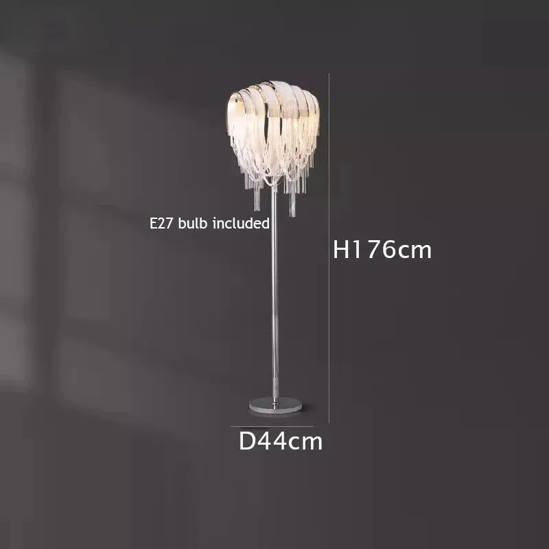 IIS Modern Luxury Silver Tassel Chain Floor/Table Lamps