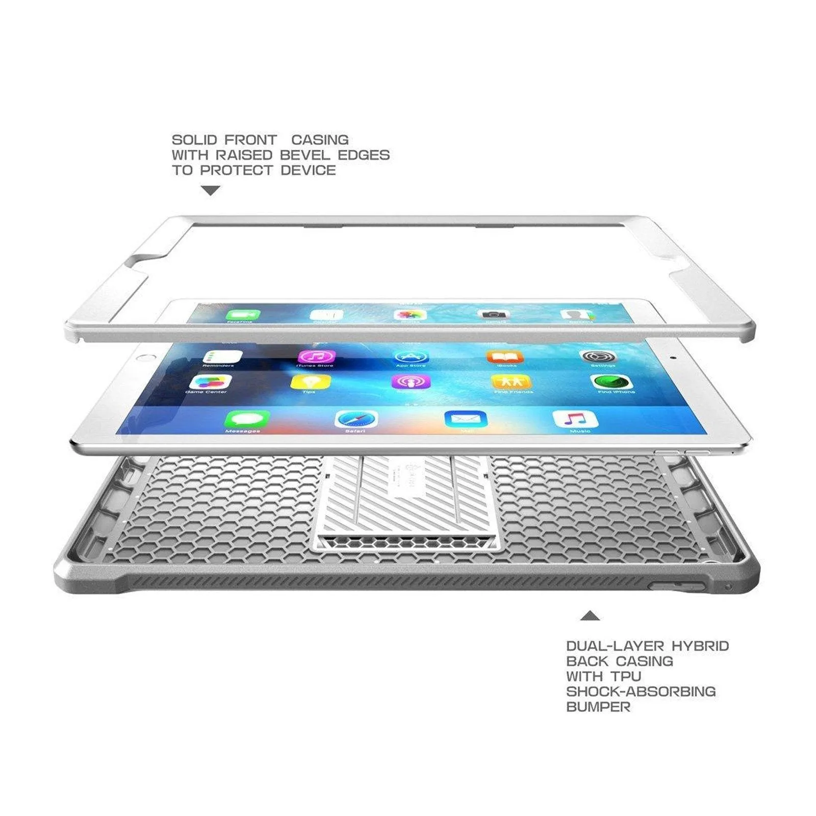 iPad Pro 12.9 in (2017) Unicorn Beetle Pro Rugged Case with Kickstand-White