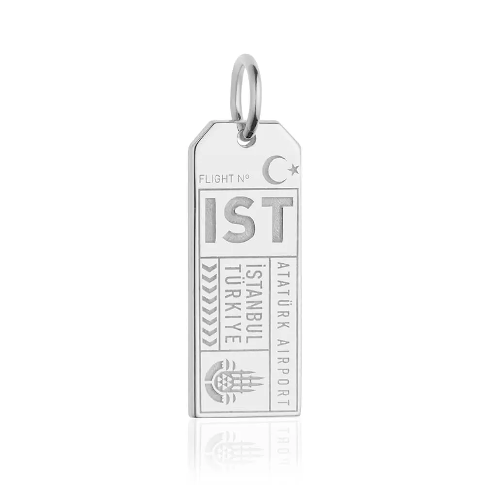 Istanbul Turkey IST Luggage Tag Charm Silver