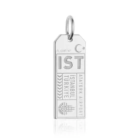 Istanbul Turkey IST Luggage Tag Charm Silver