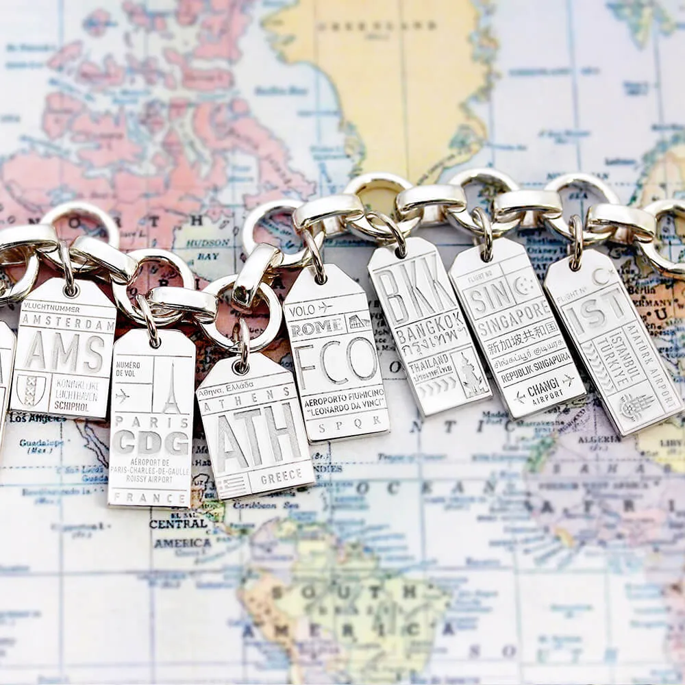 Istanbul Turkey IST Luggage Tag Charm Silver