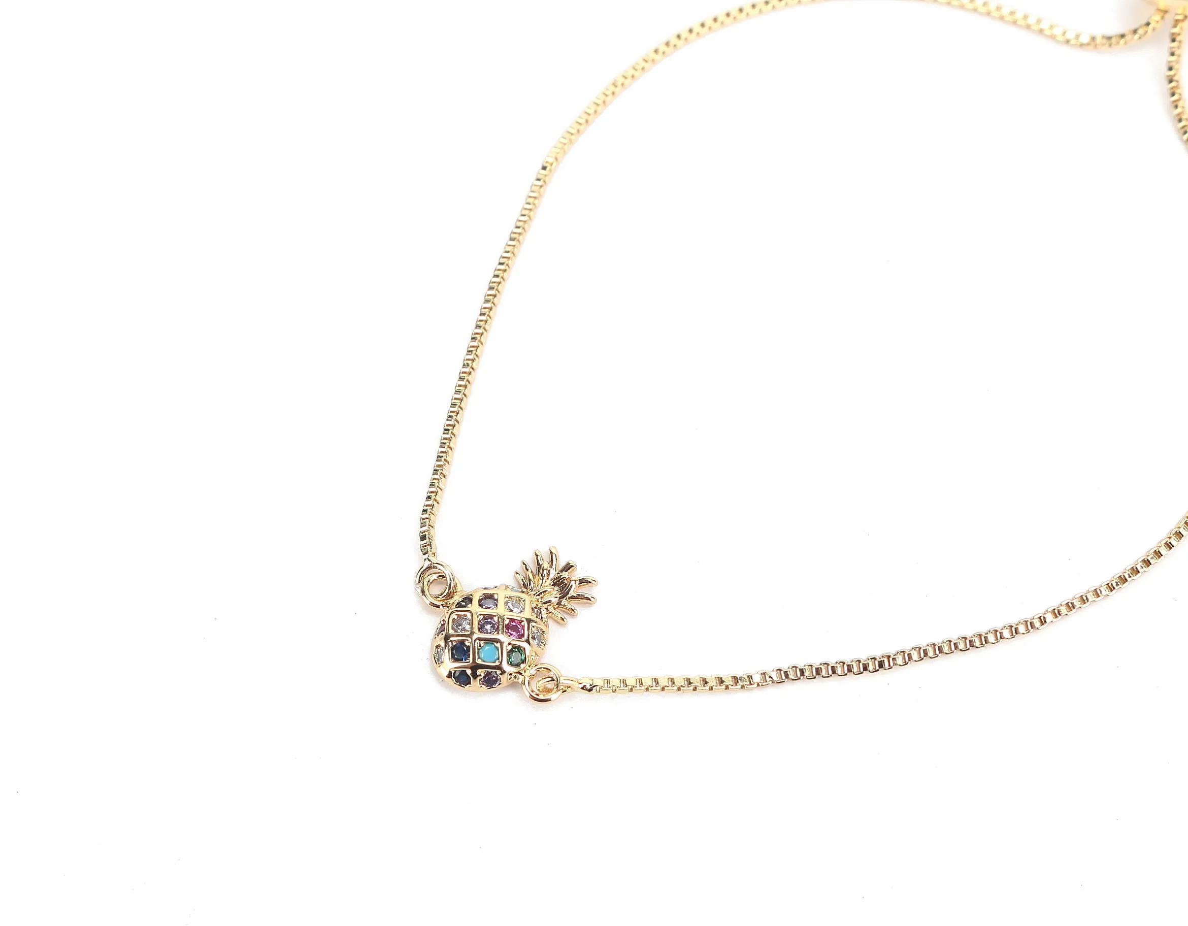 JW Crystal Bracelet Pineapple Small Gold