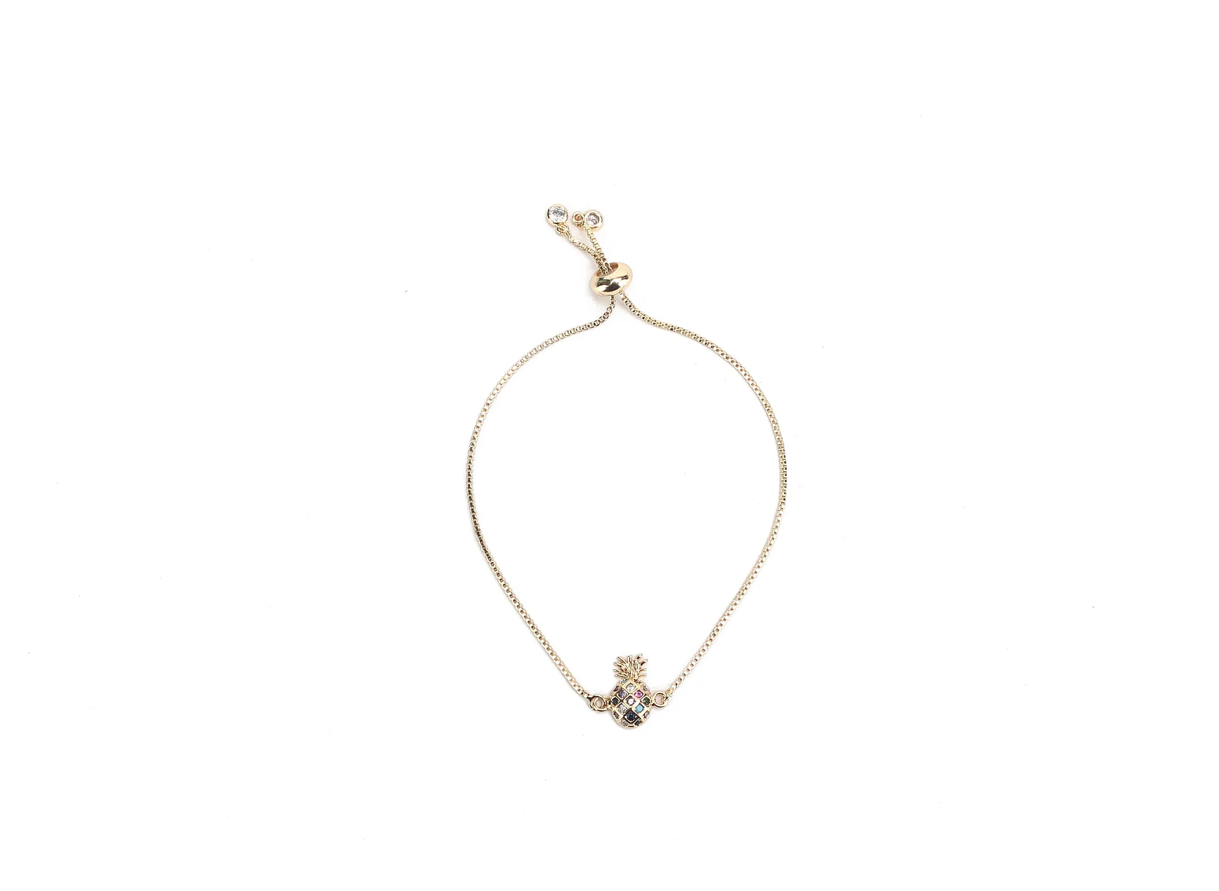 JW Crystal Bracelet Pineapple Small Gold