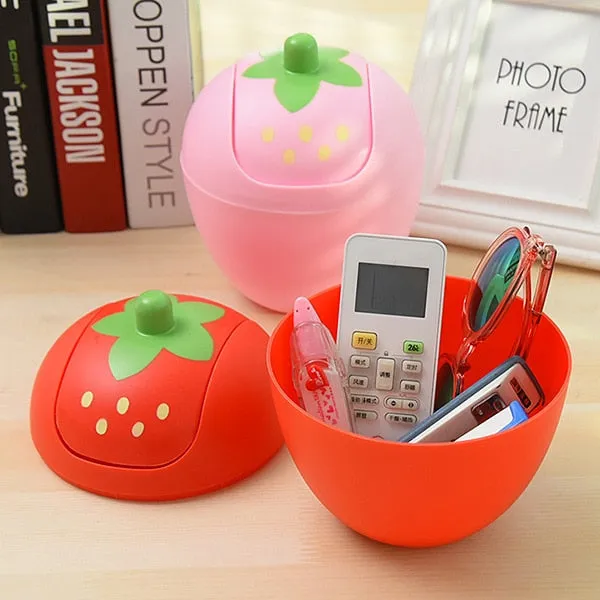 Kawaii Strawberry Mini Trash Can