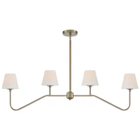 Keenan 4 Light Vibrant Gold Linear Chandelier