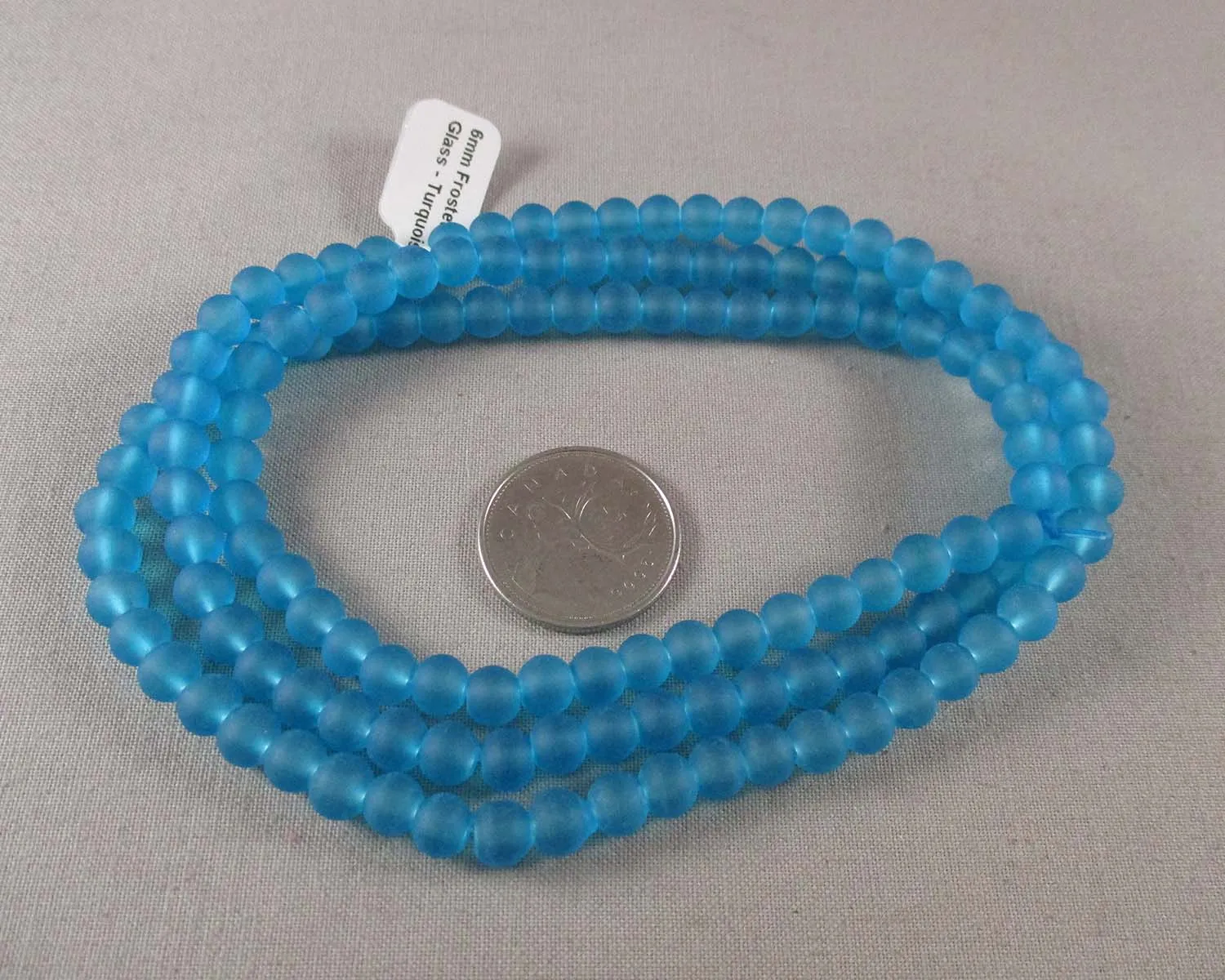 Light Blue Frosted Glass Beads Various Sizes