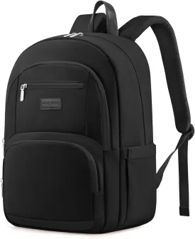 LOVEVOOK Travel Laptop Backpack for Men Women, Waterproof Work Backpack Fits 15.6 Inch Laptop, Large Computer Backpack for College, Black
