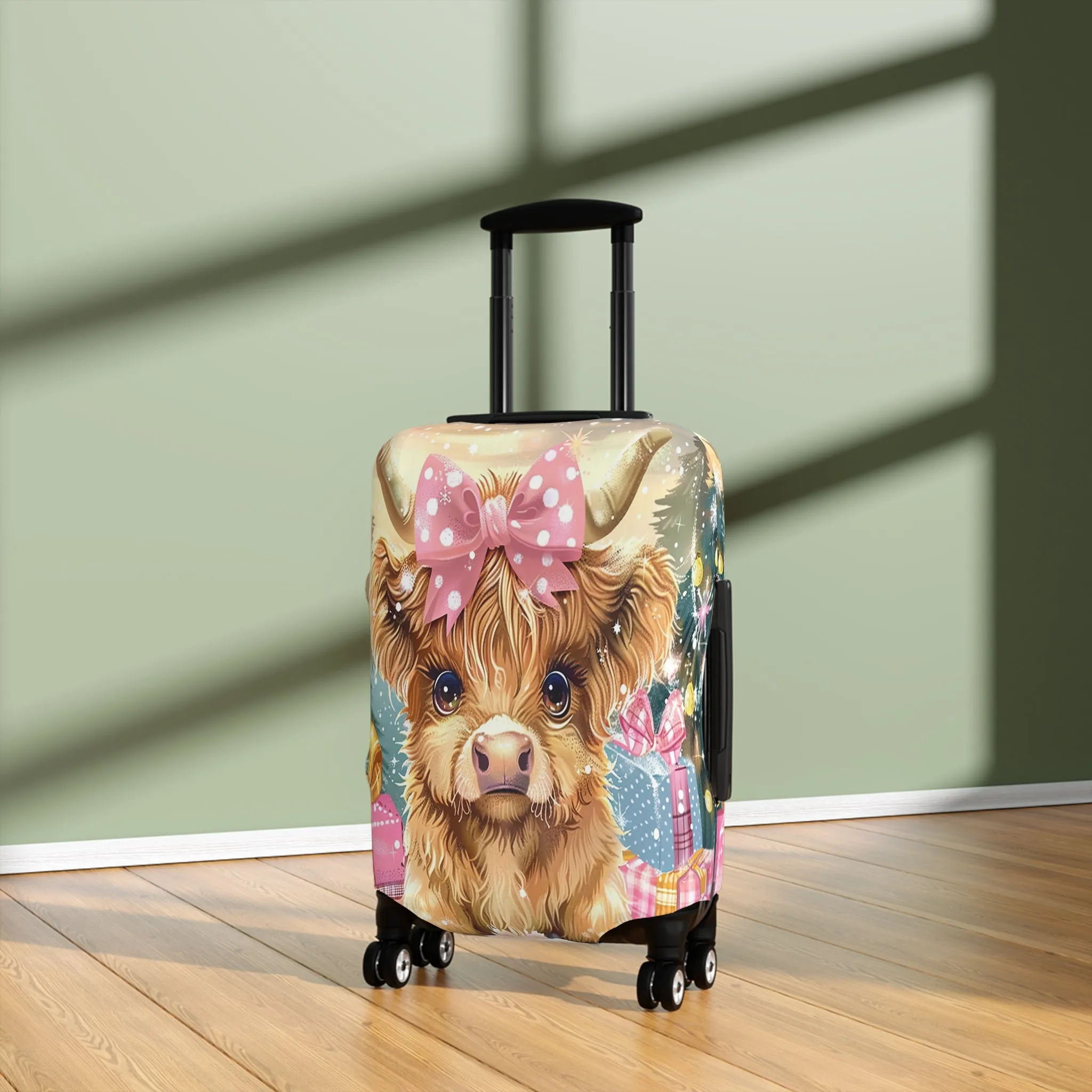 Luggage Cover, Christmas, Highland Cow, awd-3104