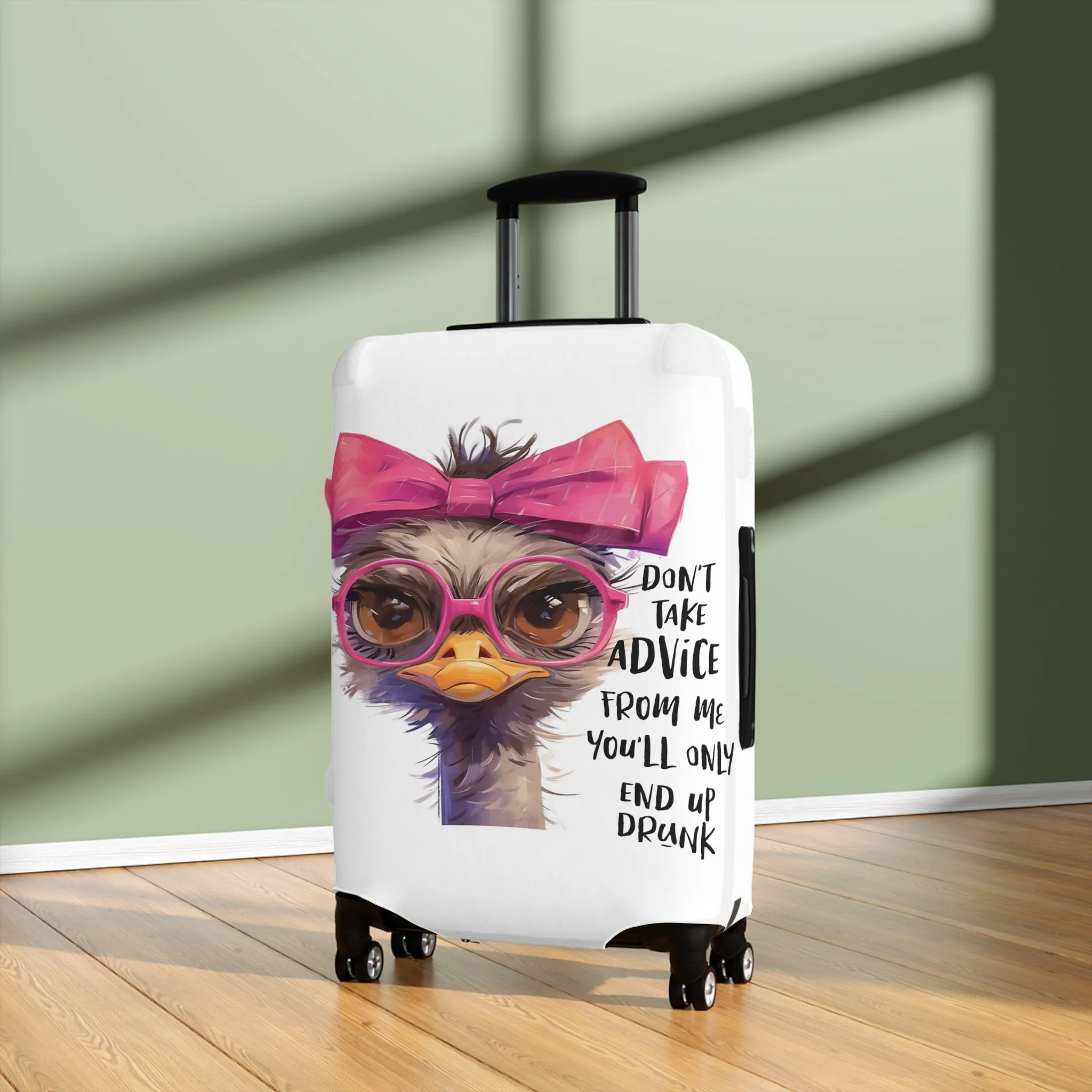 Luggage Cover, Emu, Don't take advice from me you'll only end up drunk, awd-4027