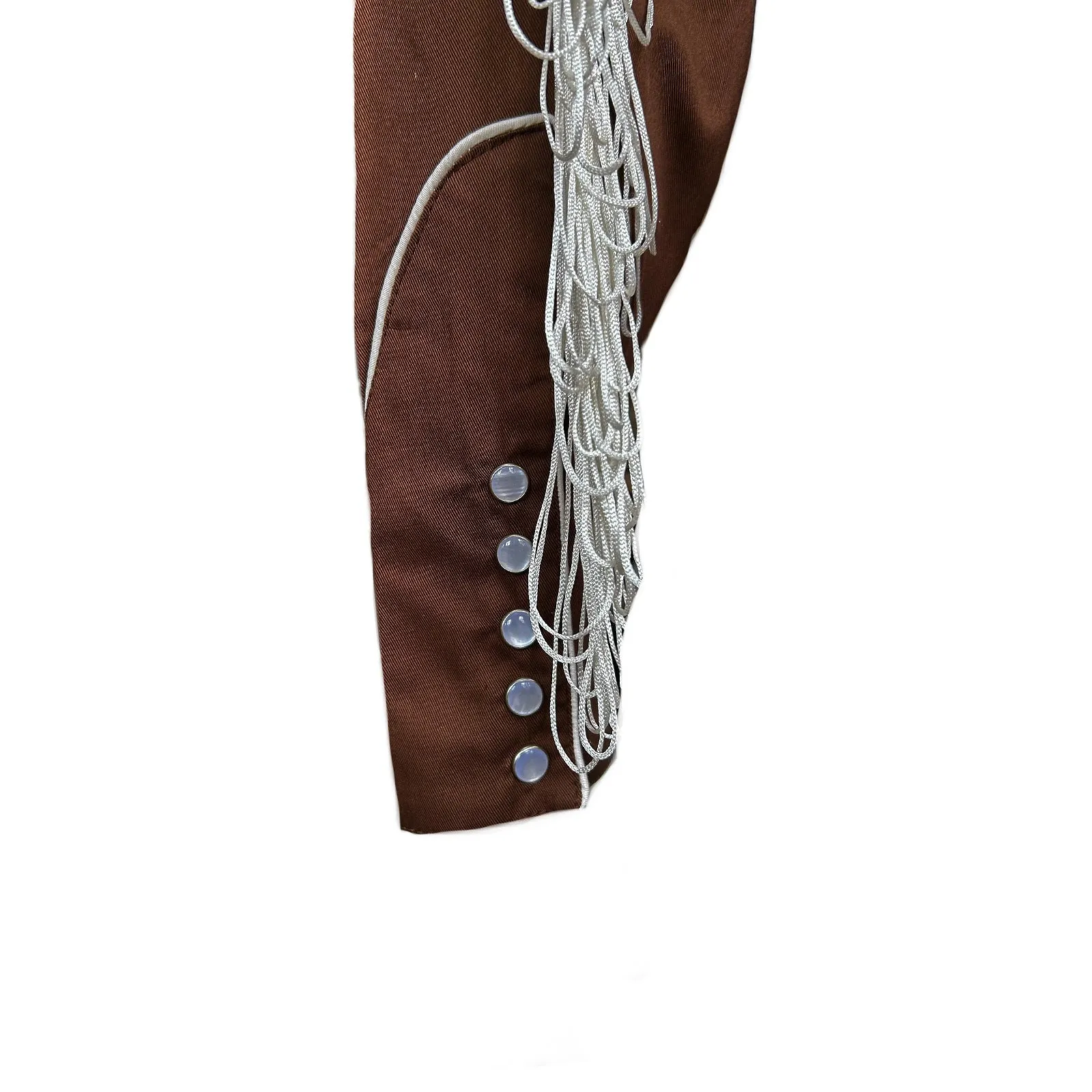 Men's Vintage Fringe Brown Embroidered Western Shirt