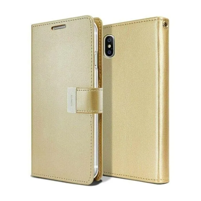 Mercury Rich Diary Case for iPhone XS Max - Gold