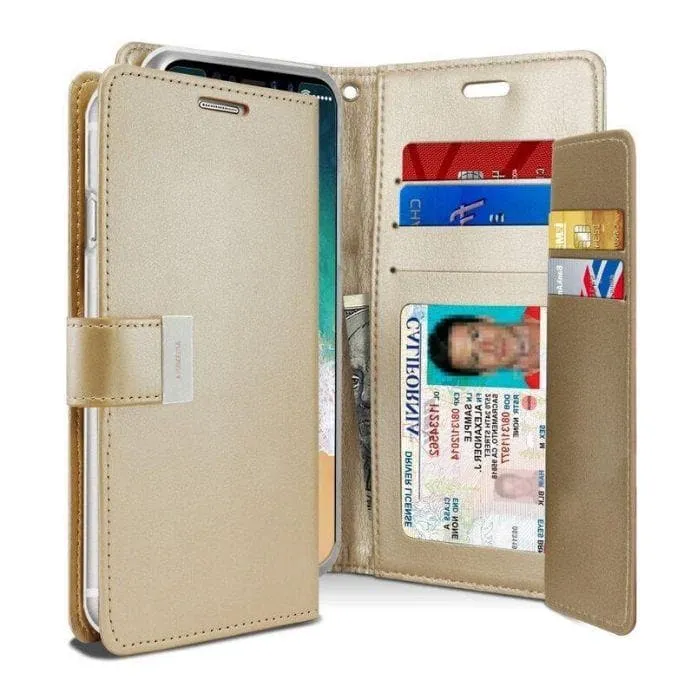 Mercury Rich Diary Case for iPhone XS Max - Gold