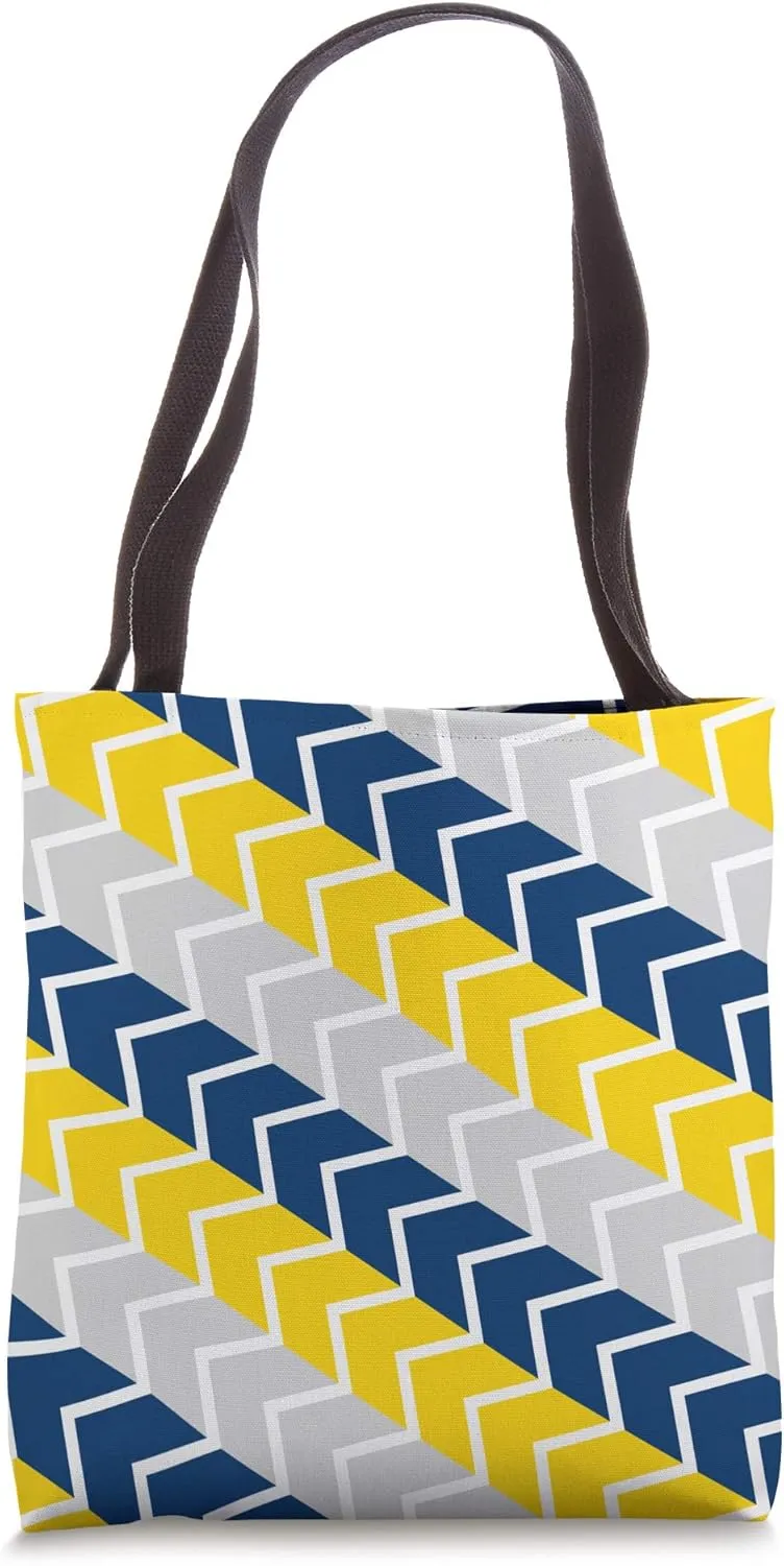 Modern Blue Yellow Lines Tote Bag