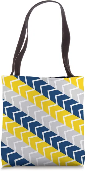 Modern Blue Yellow Lines Tote Bag