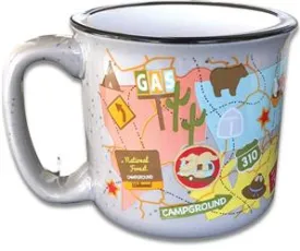 Mug; Travel Mug; 15 Ounce Capacity; Travel Map (CC-004TMG)