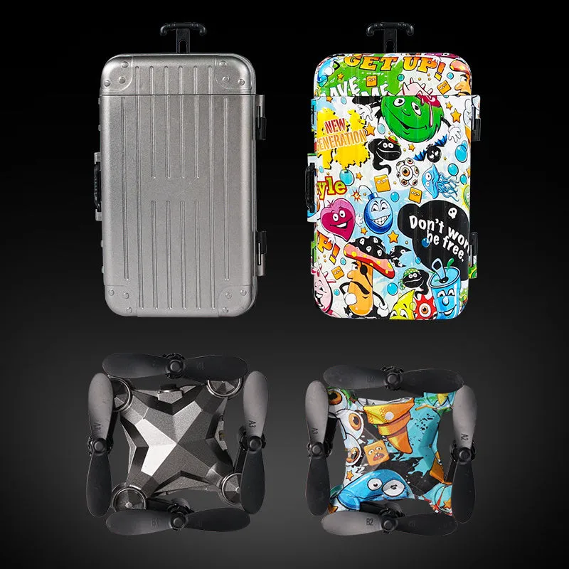 New Luggage Box Storage Box Folding Mini UAV Aerial Photography Remote Control Four Axis Children's Toys Drone