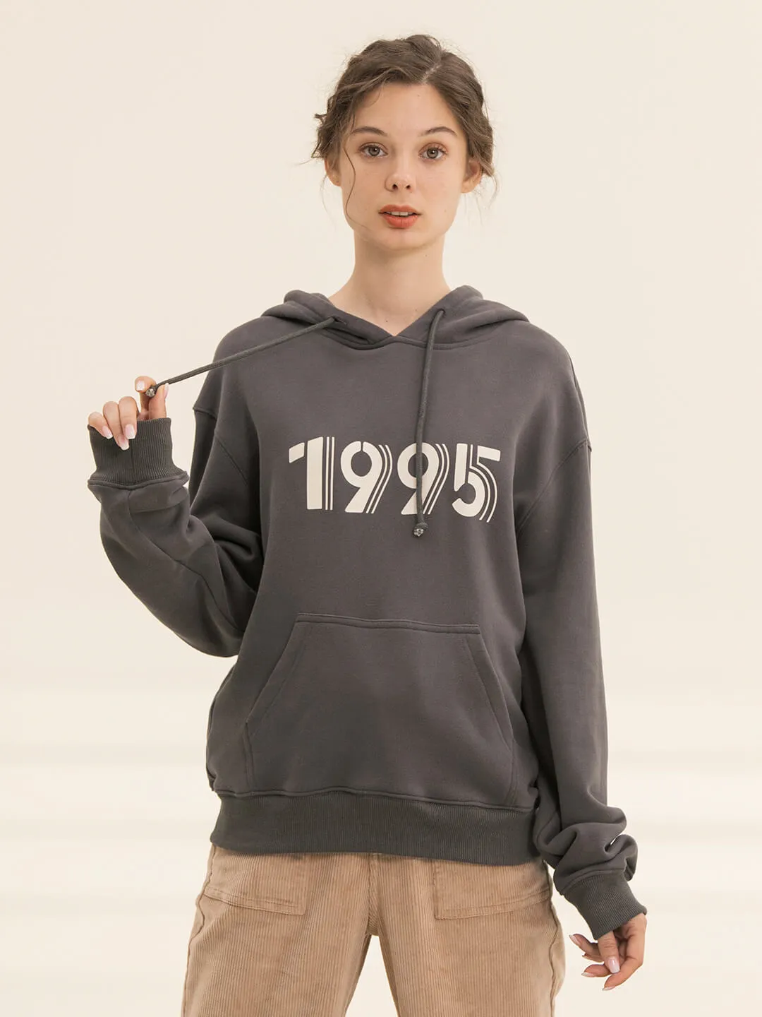 Nicole Numbers Printed Fleece Hoodie