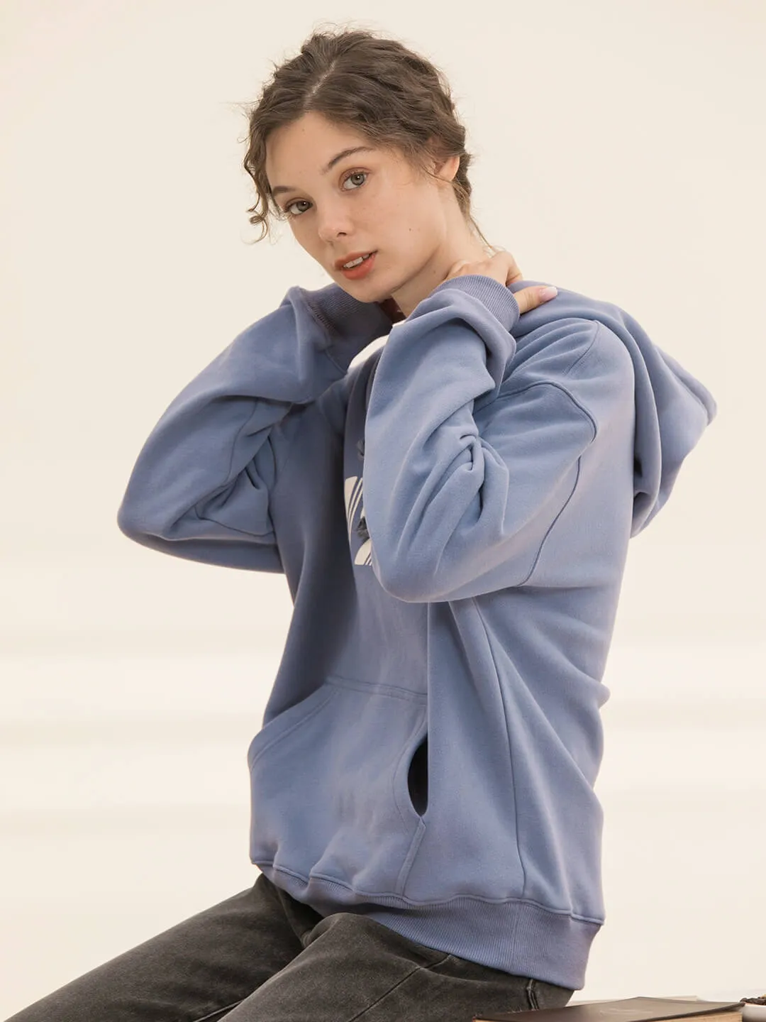 Nicole Numbers Printed Fleece Hoodie