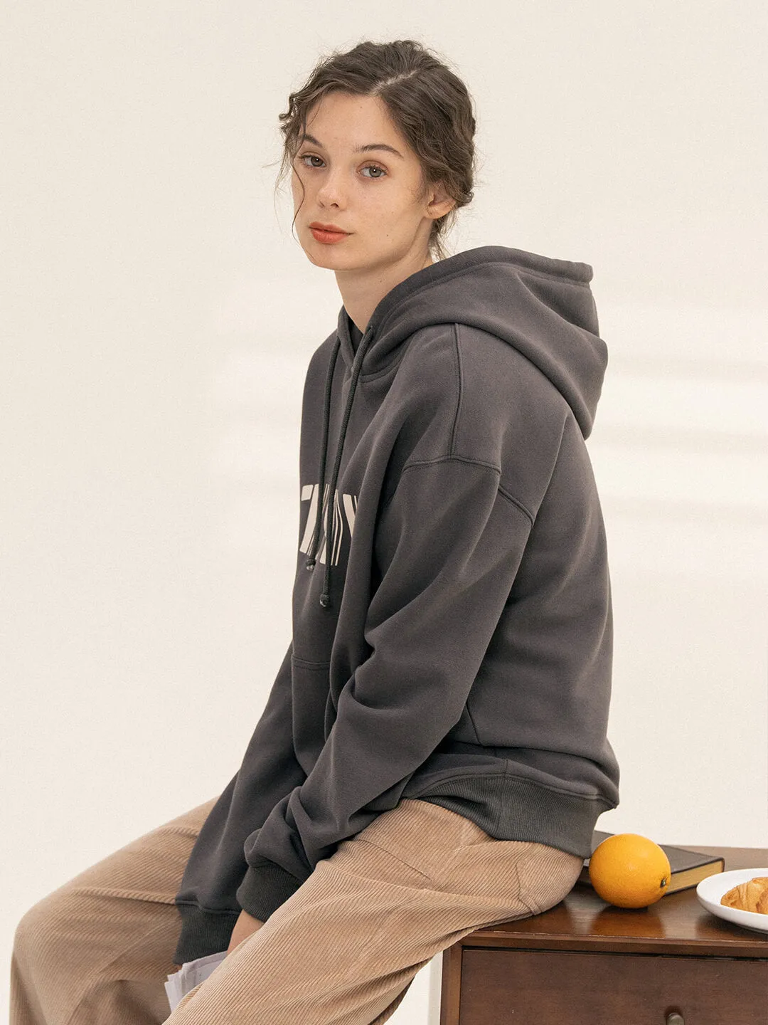 Nicole Numbers Printed Fleece Hoodie