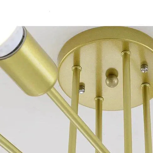 Nordic Creative Iron Ceiling Lamp 6 Head 8 Head Iron Pole Bedroom Lamp Rental Room Economy Simple Ceiling Living Room Lamp
