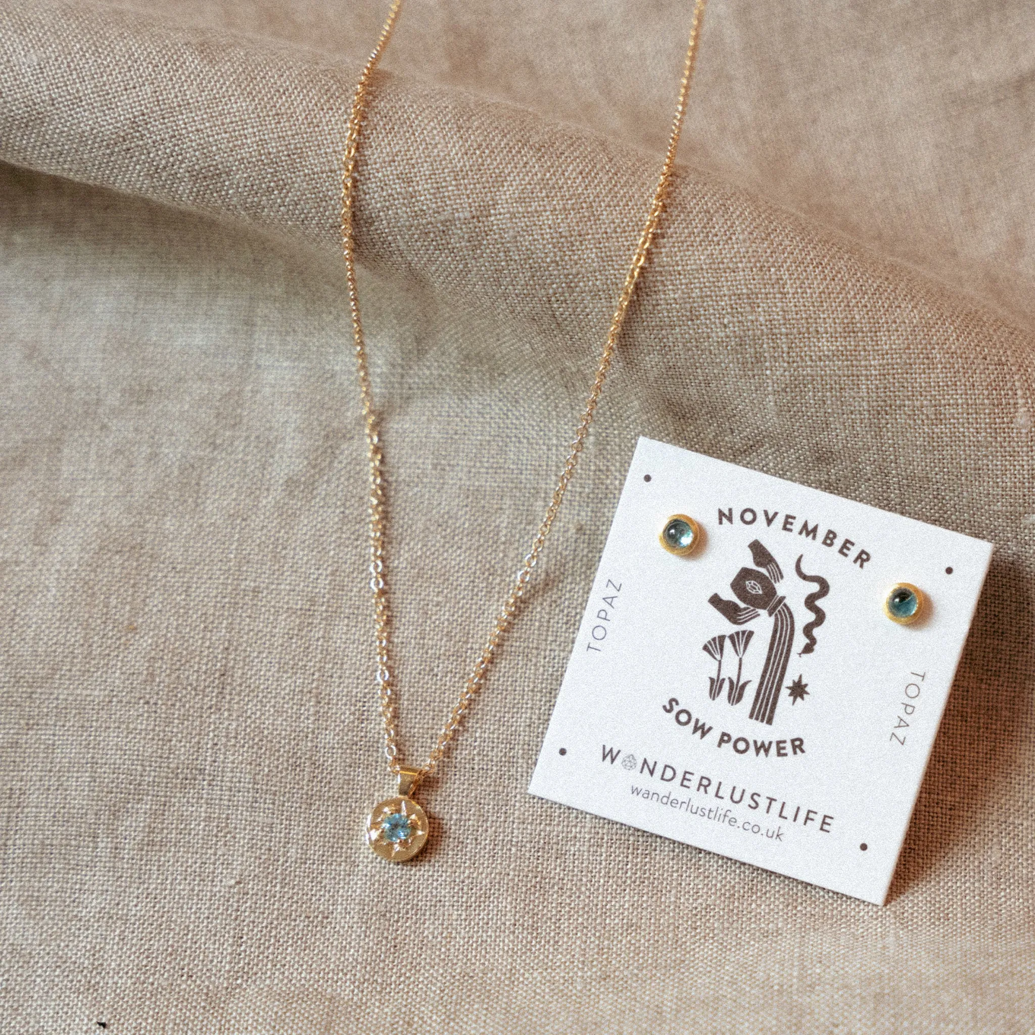 November Topaz Birthstone Stud Earrings