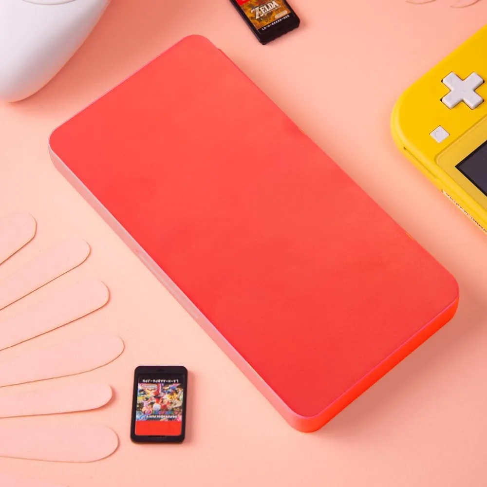 PERFECTSIGHT Switch Game Case, Red Switch Game Holder for Nintendo Switch Cartridge Case with 24 Game Card Slots & Micro SD Card Slots