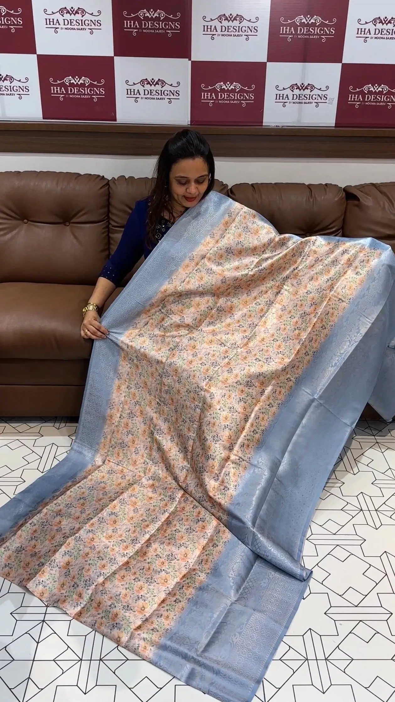 PRINTED BANARASI SAREE - IHA 14685