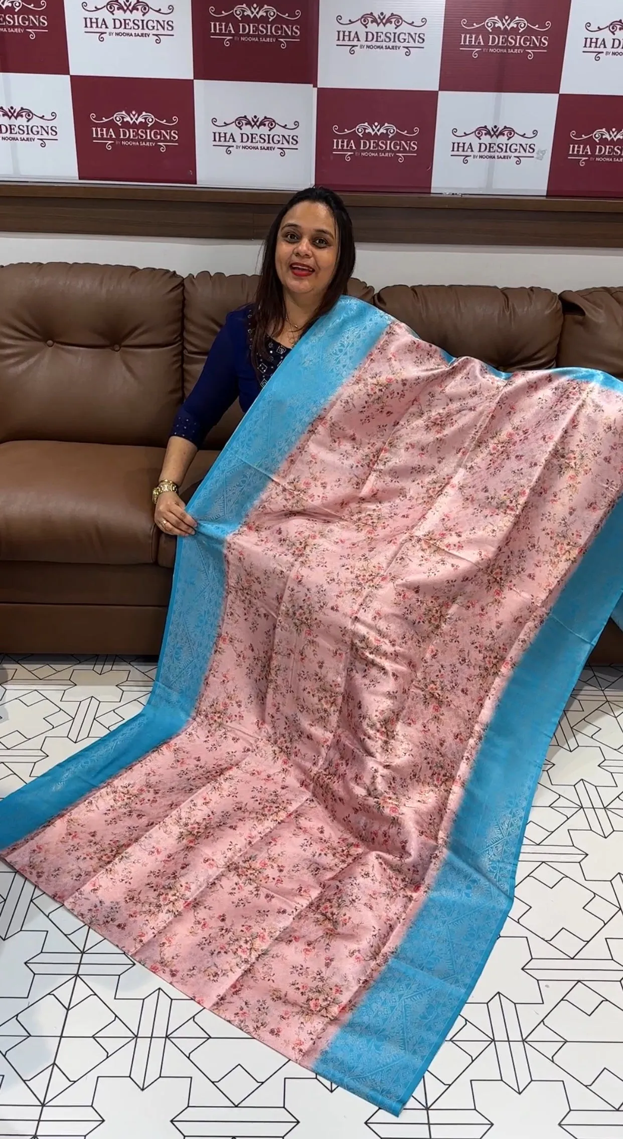 PRINTED BANARASI SAREE - IHA 14685
