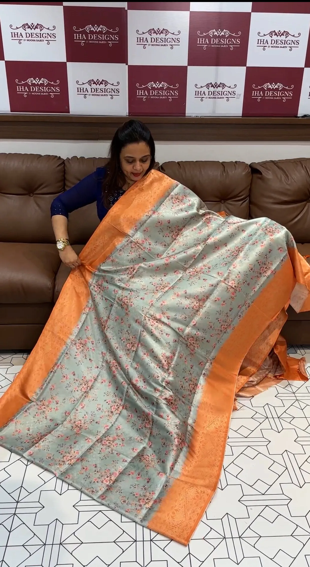 PRINTED BANARASI SAREE - IHA 14685