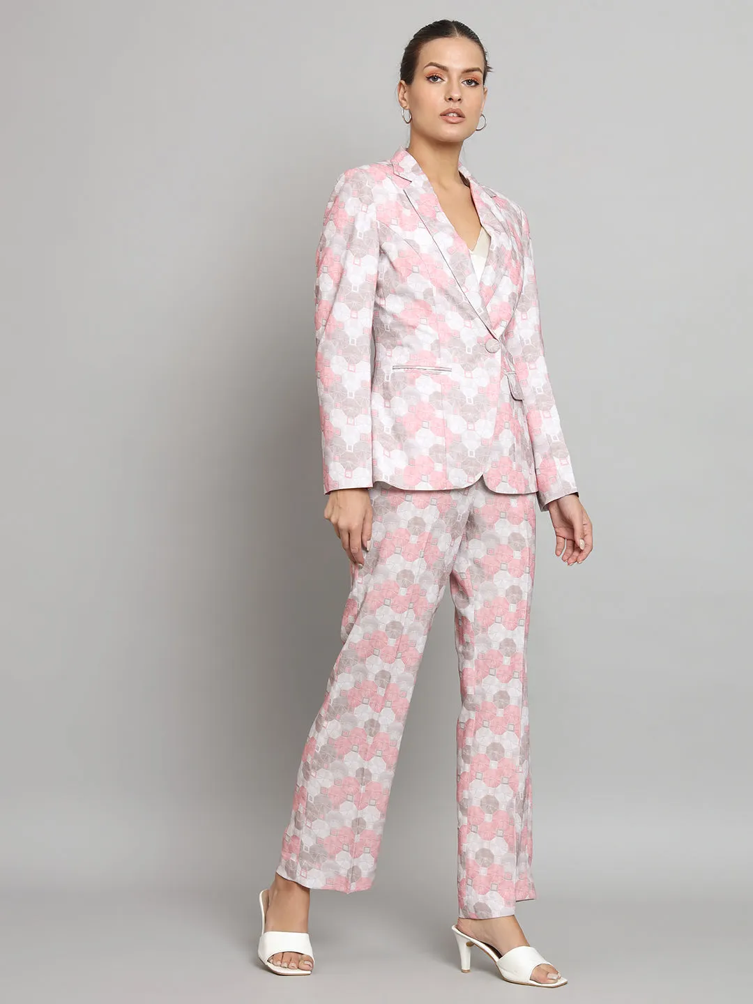 Printed Co-Ord Set- Pink