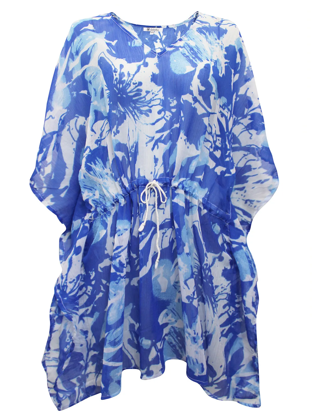 Printed Tie Waist Kaftan Top