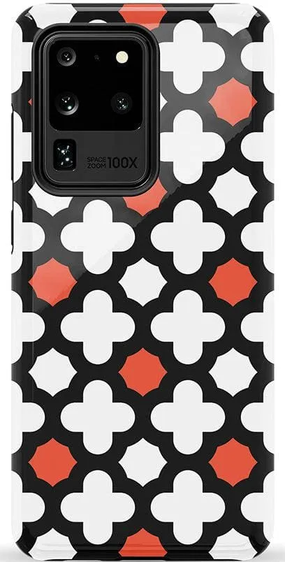Red Lattice Tile | High Contrast Design Case