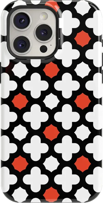 Red Lattice Tile | High Contrast Design Case