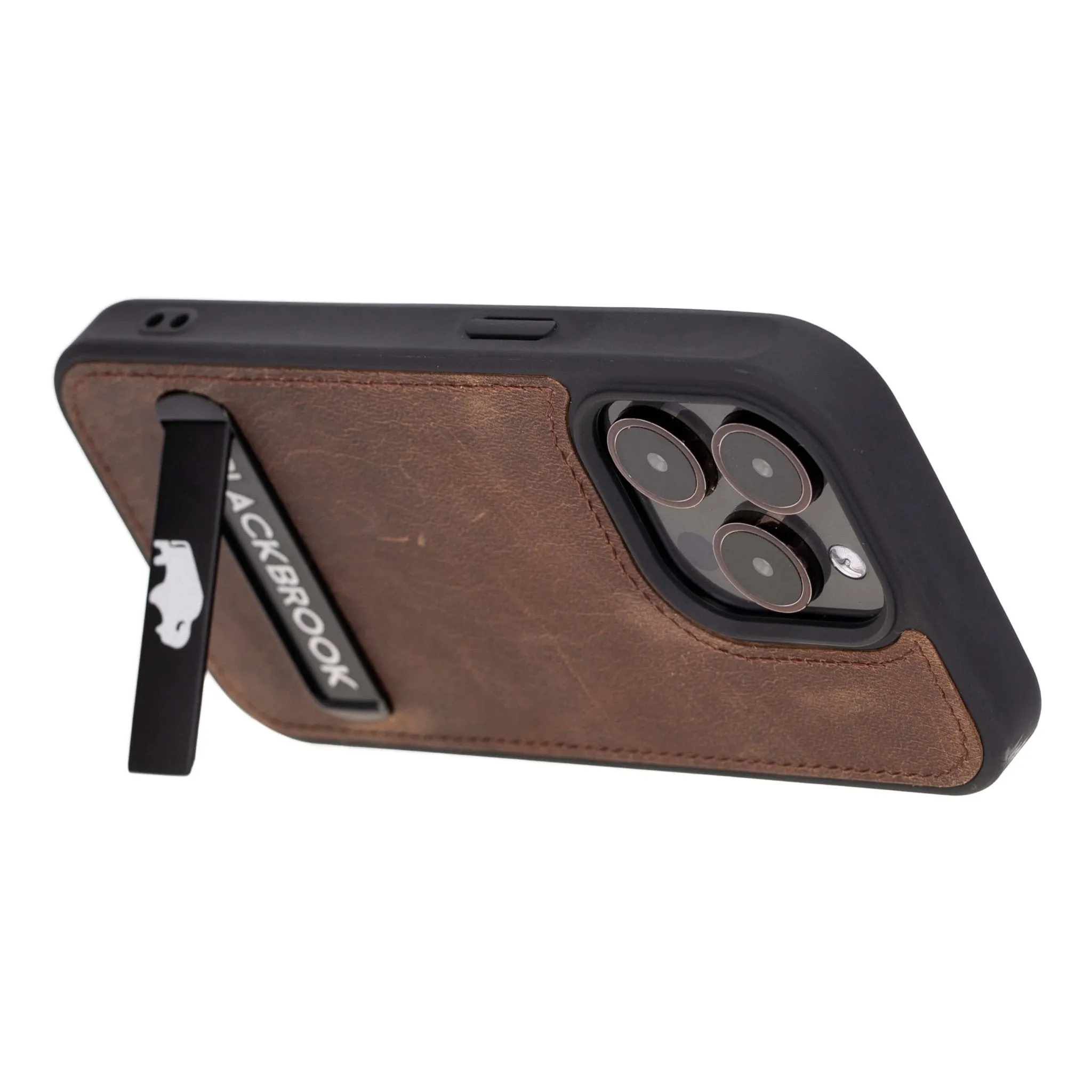 Reed iPhone 15 PRO Snap-On with Stand Case, Distressed Coffee