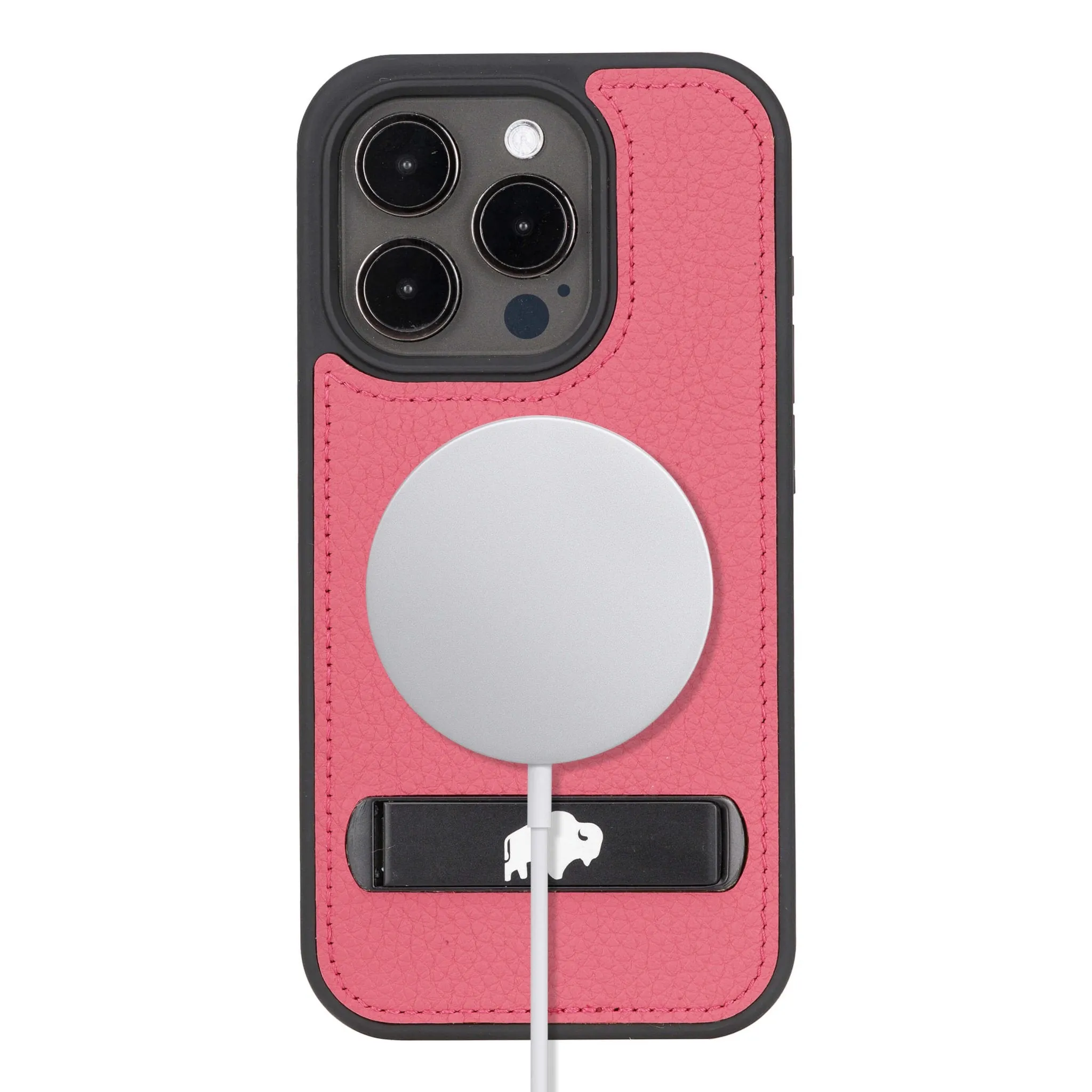 Reed iPhone 15 PRO Snap-On with Stand Case, Fuchsia