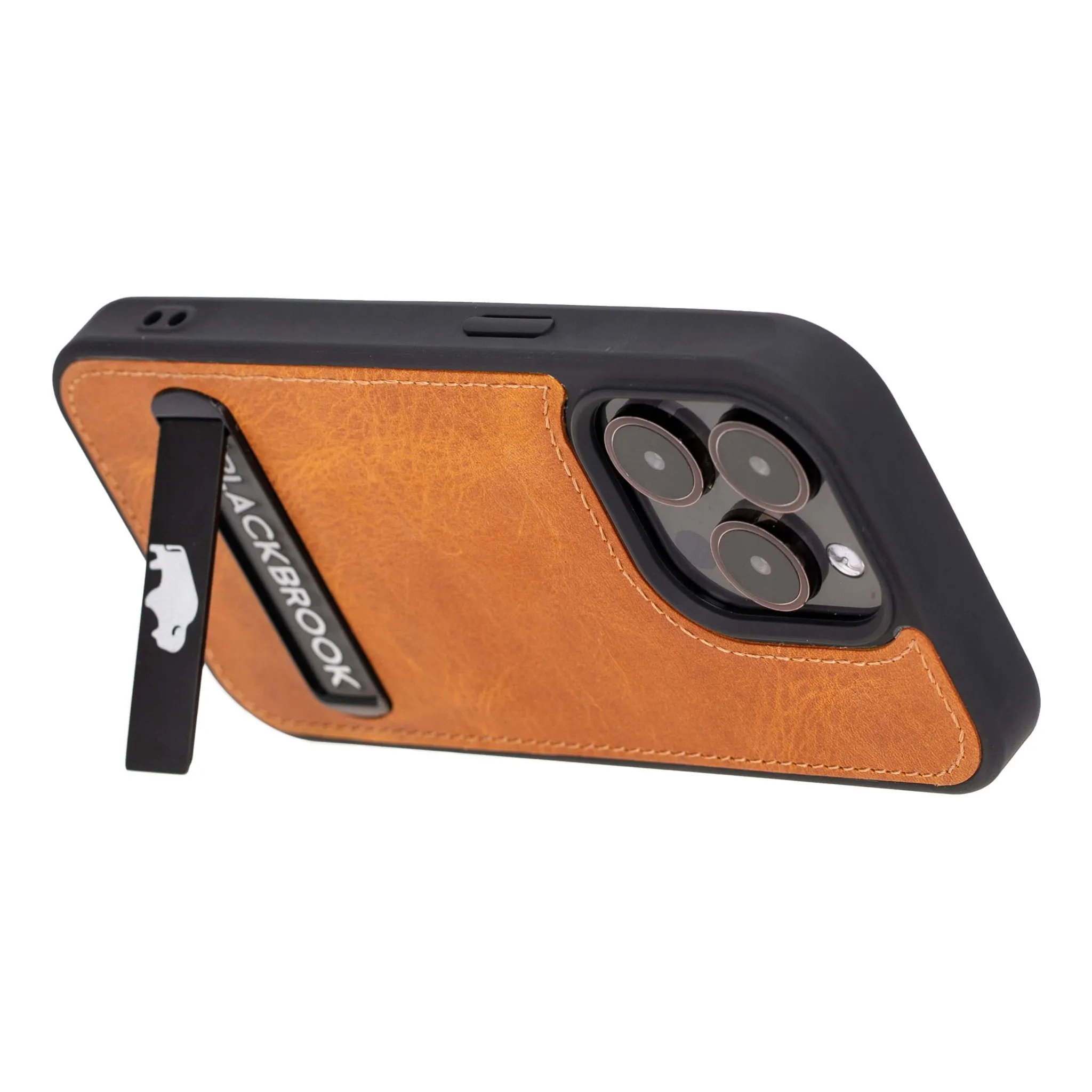 Reed iPhone 15 PRO Snap-On with Stand Case, Golden Brown