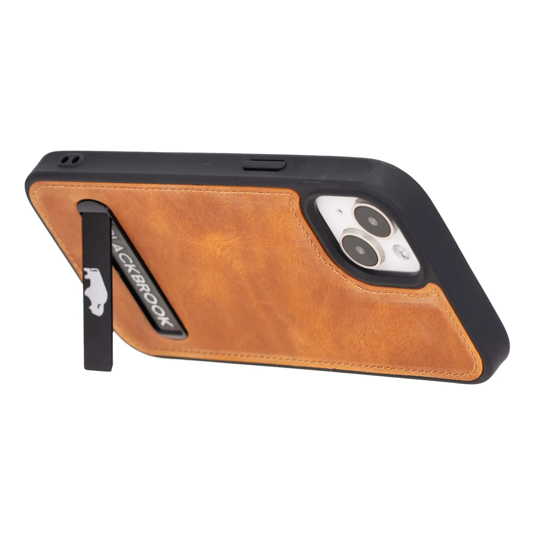 Reed iPhone 15 Snap-On with Stand Case, Golden Brown