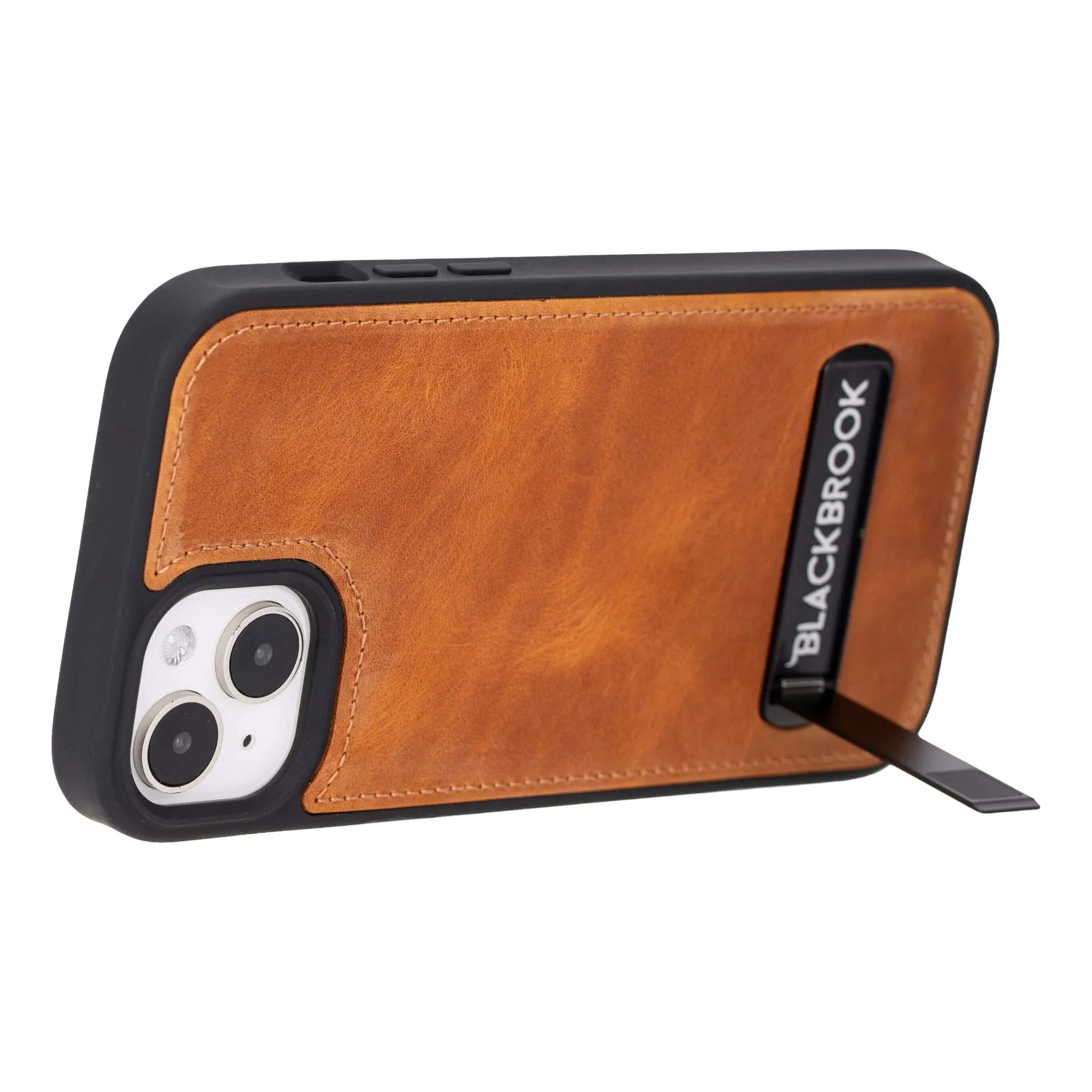 Reed iPhone 15 Snap-On with Stand Case, Golden Brown