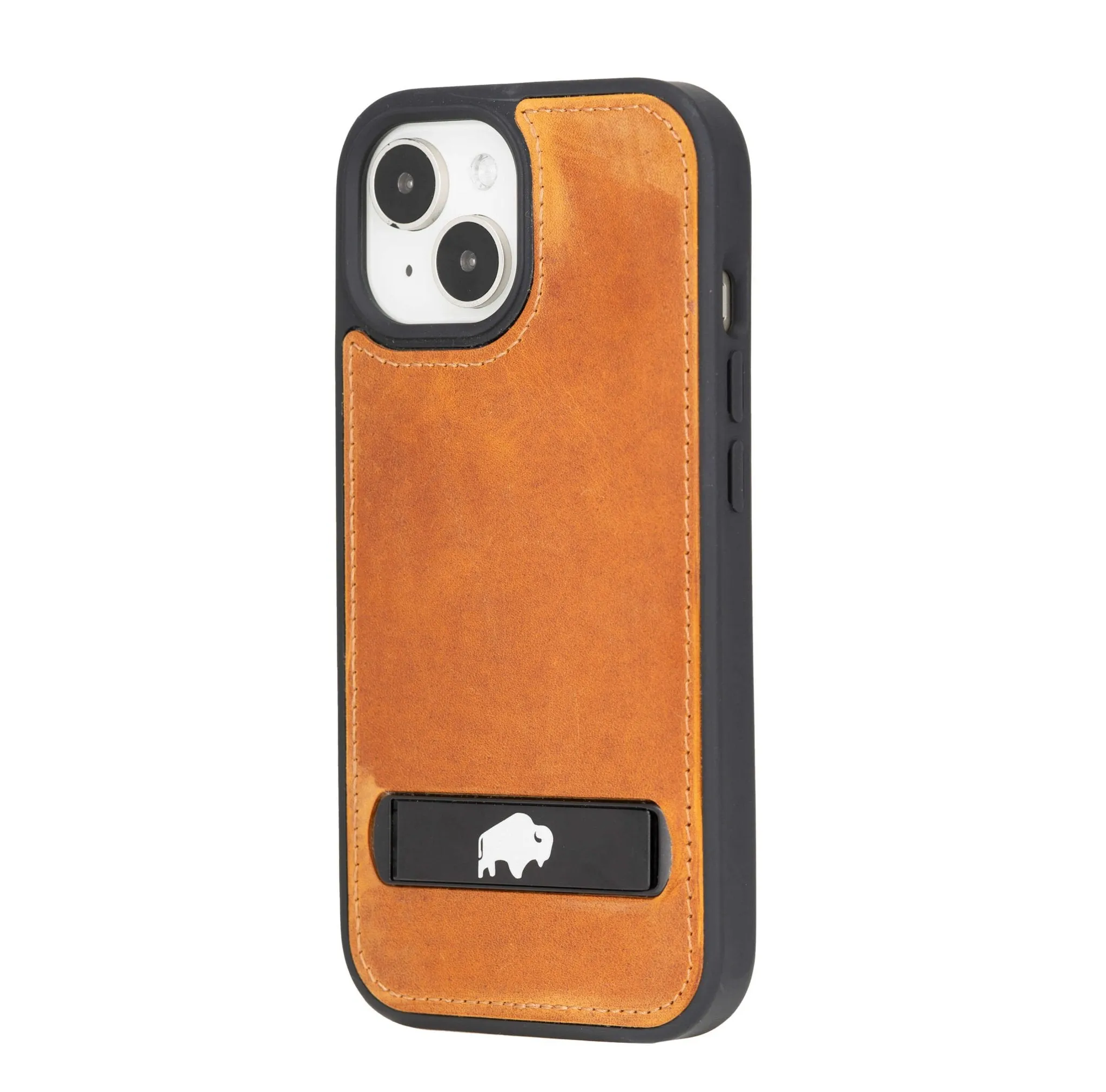 Reed iPhone 15 Snap-On with Stand Case, Golden Brown