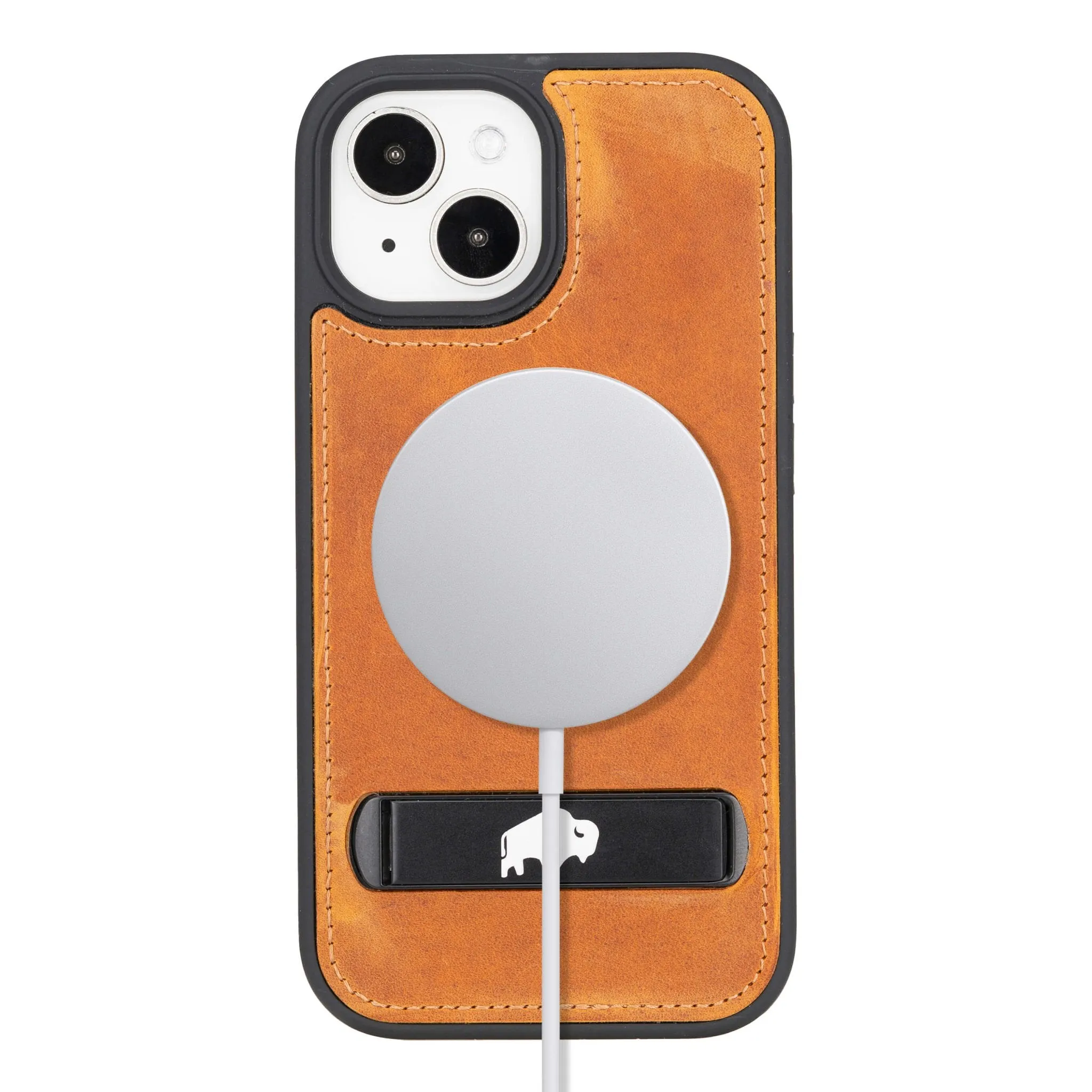 Reed iPhone 15 Snap-On with Stand Case, Golden Brown