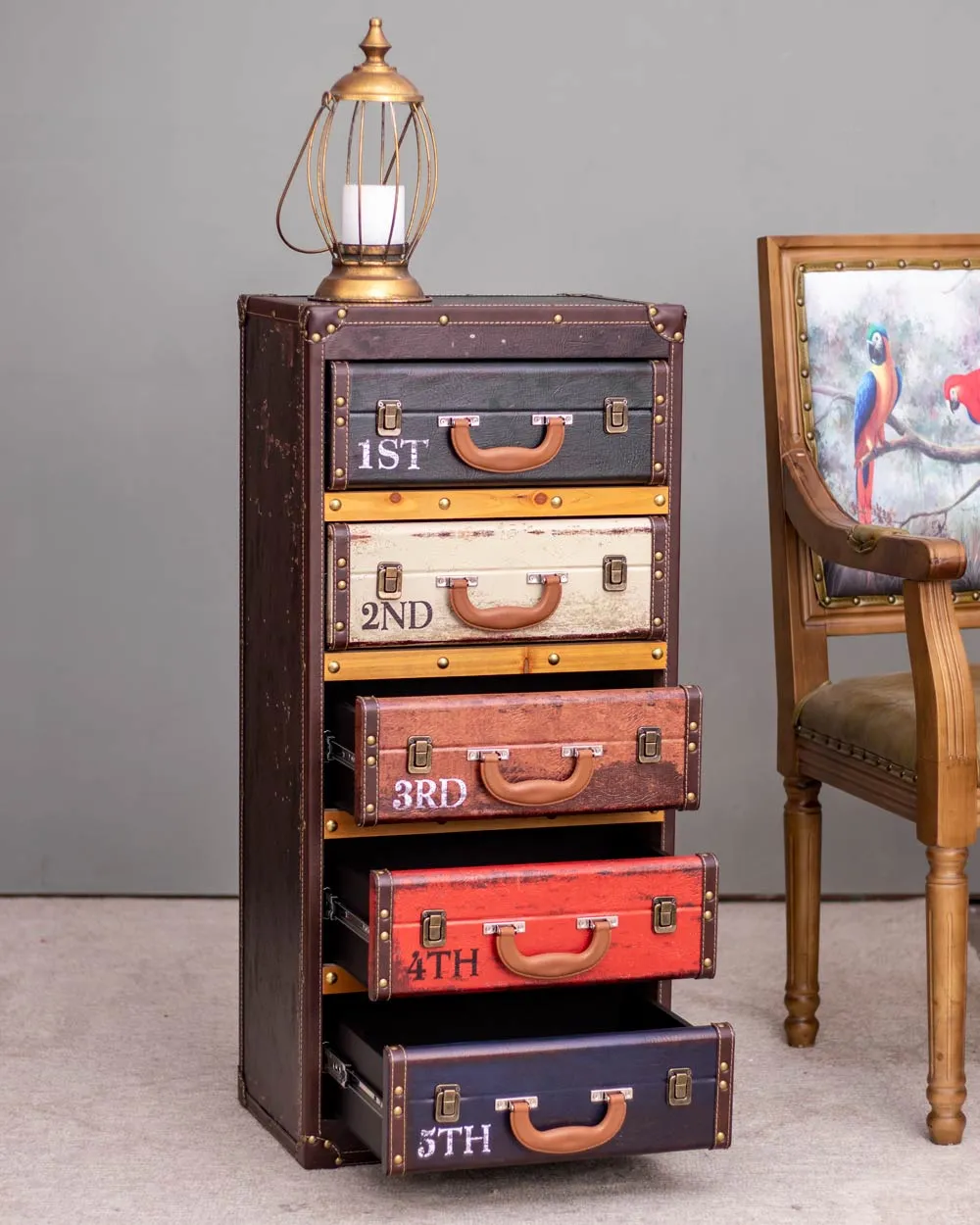 'Retro Nostalgia' 5-Drawer Side Table
