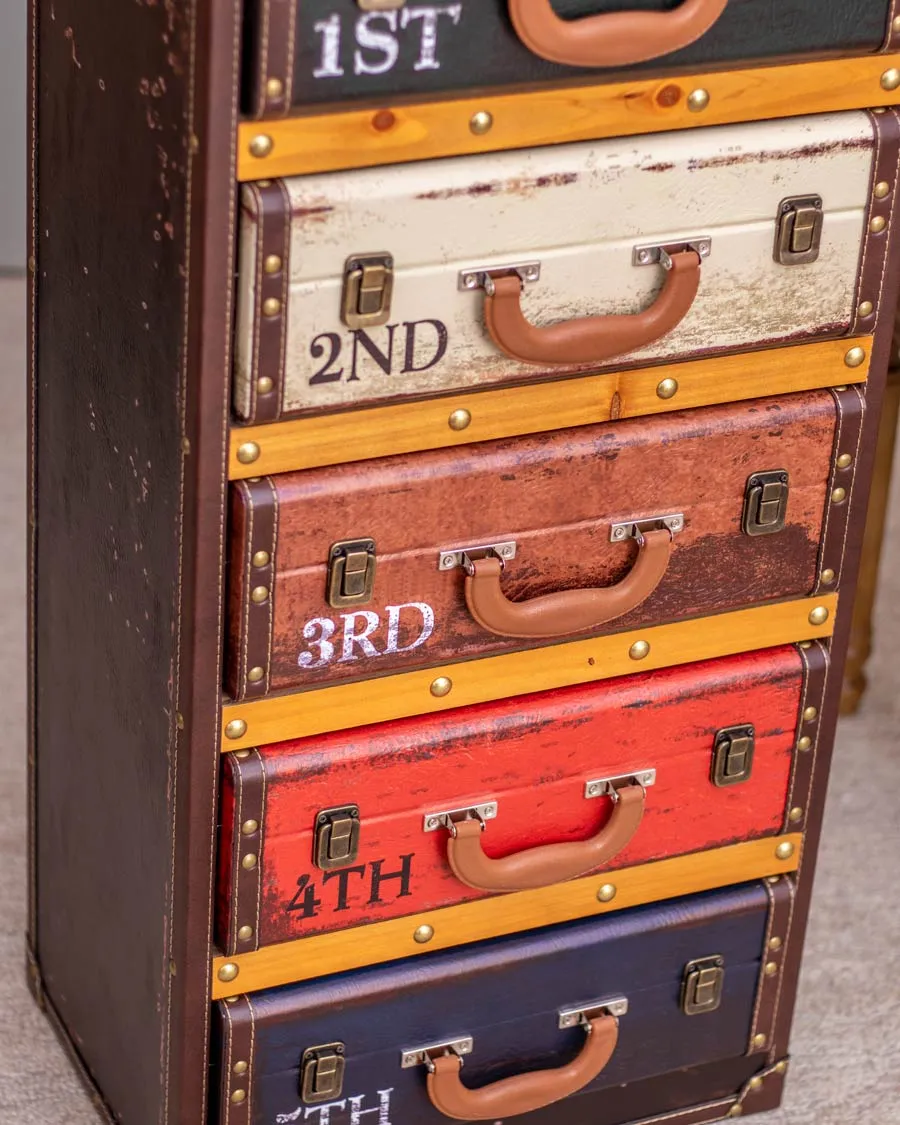 'Retro Nostalgia' 5-Drawer Side Table