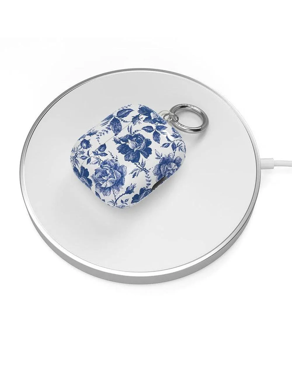 Rose to Fame | Blue & White Rose Floral AirPods Case