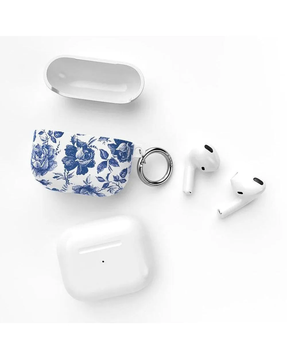 Rose to Fame | Blue & White Rose Floral AirPods Case