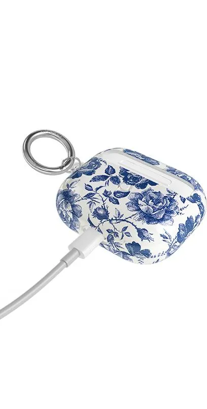 Rose to Fame | Blue & White Rose Floral AirPods Case