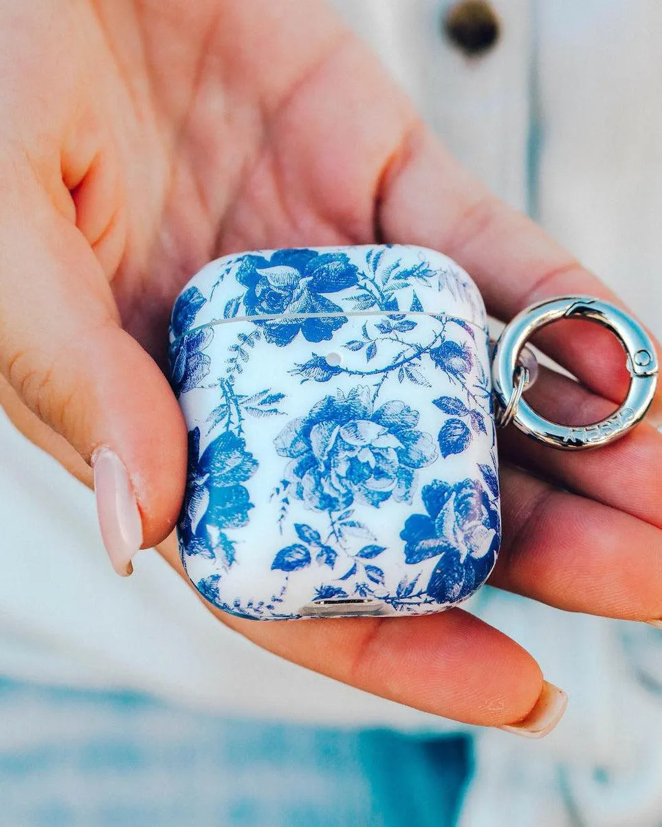 Rose to Fame | Blue & White Rose Floral AirPods Case