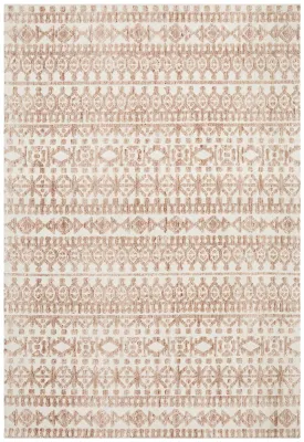Rustic Casual Tribal Design Becca Rug - Peach/Ivory