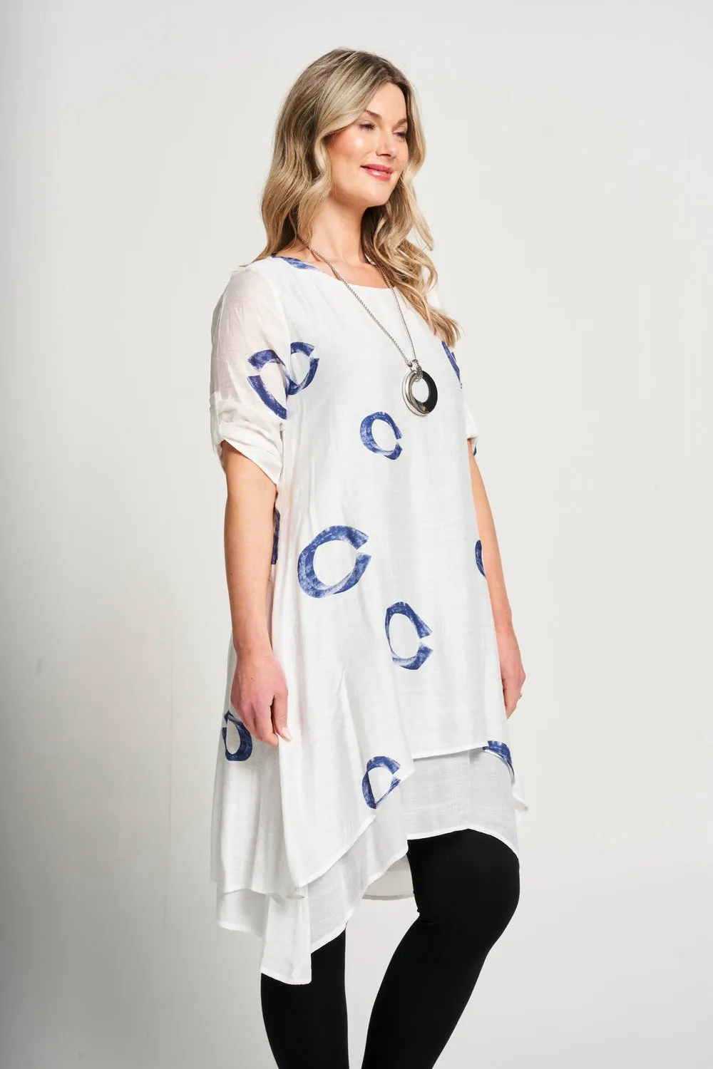 Saloos A-line Double Layer Dress with Necklace